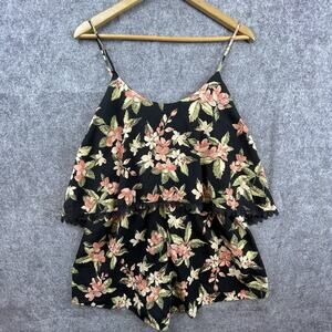 Audrey 3+1 Romper Small Dark Romantic Lace Flowy Summery Tropical Vacation